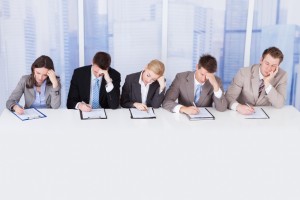 Tired Corporate Personnel Officers At Table